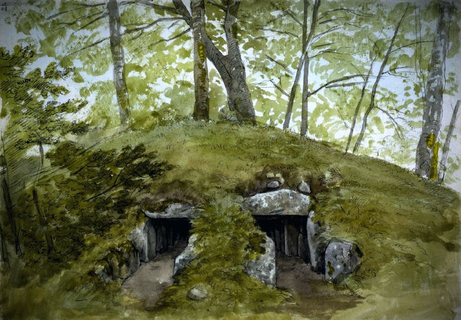 Akvarel af Klekkende Høj.