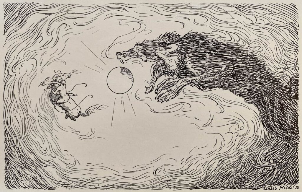 Fenrisulven sluger solen.